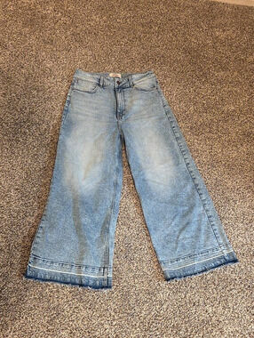 Wrangler High-Rise Wide Leg A-Line Crop Jean Jeans Blue Size 12